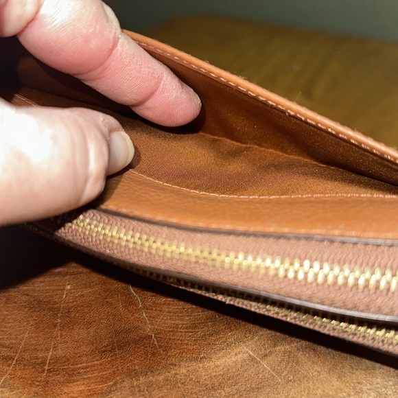 COACH Double Zip Accordion Pebble Leather Wallet - Picture 15 of 16